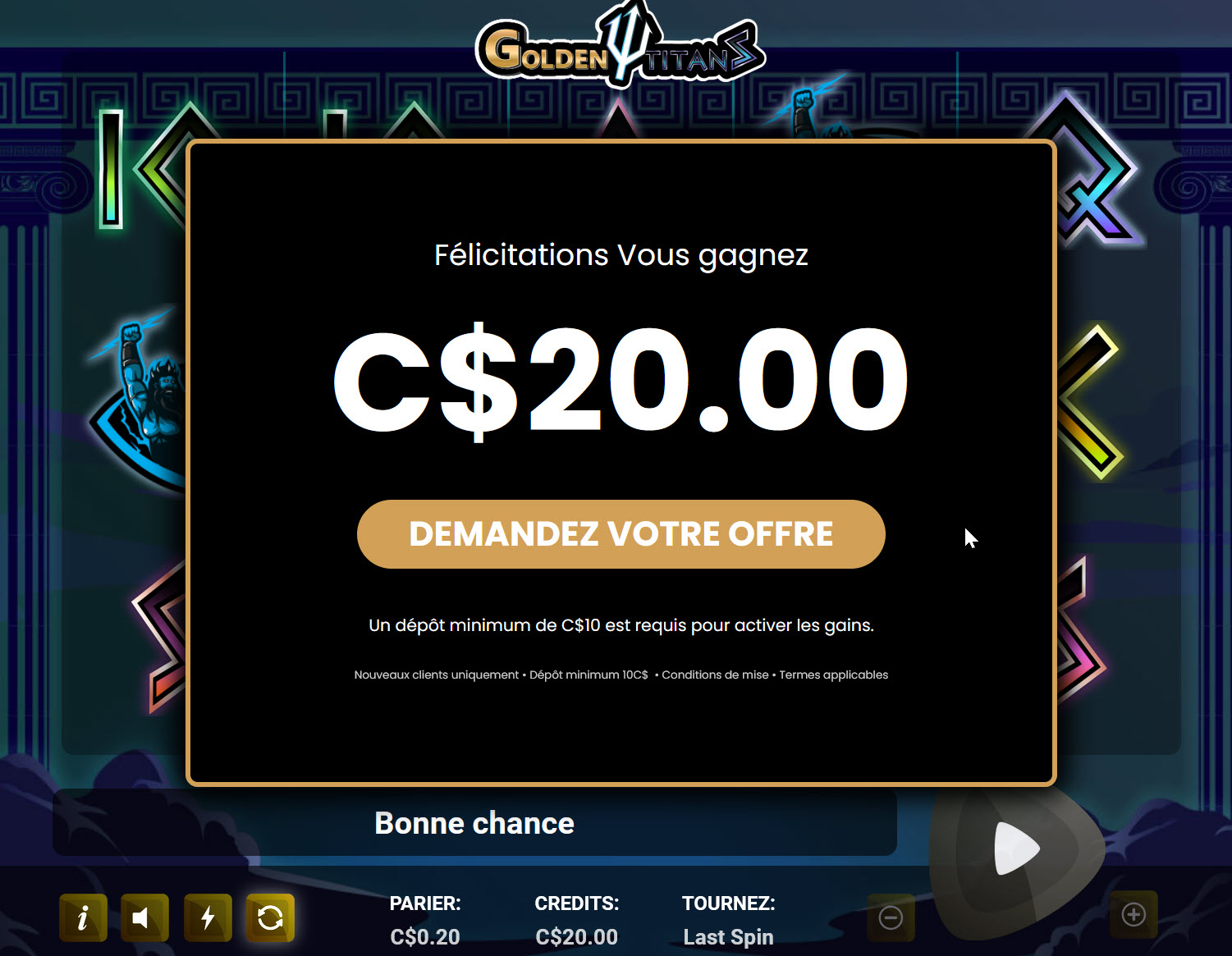 bonus gagnant