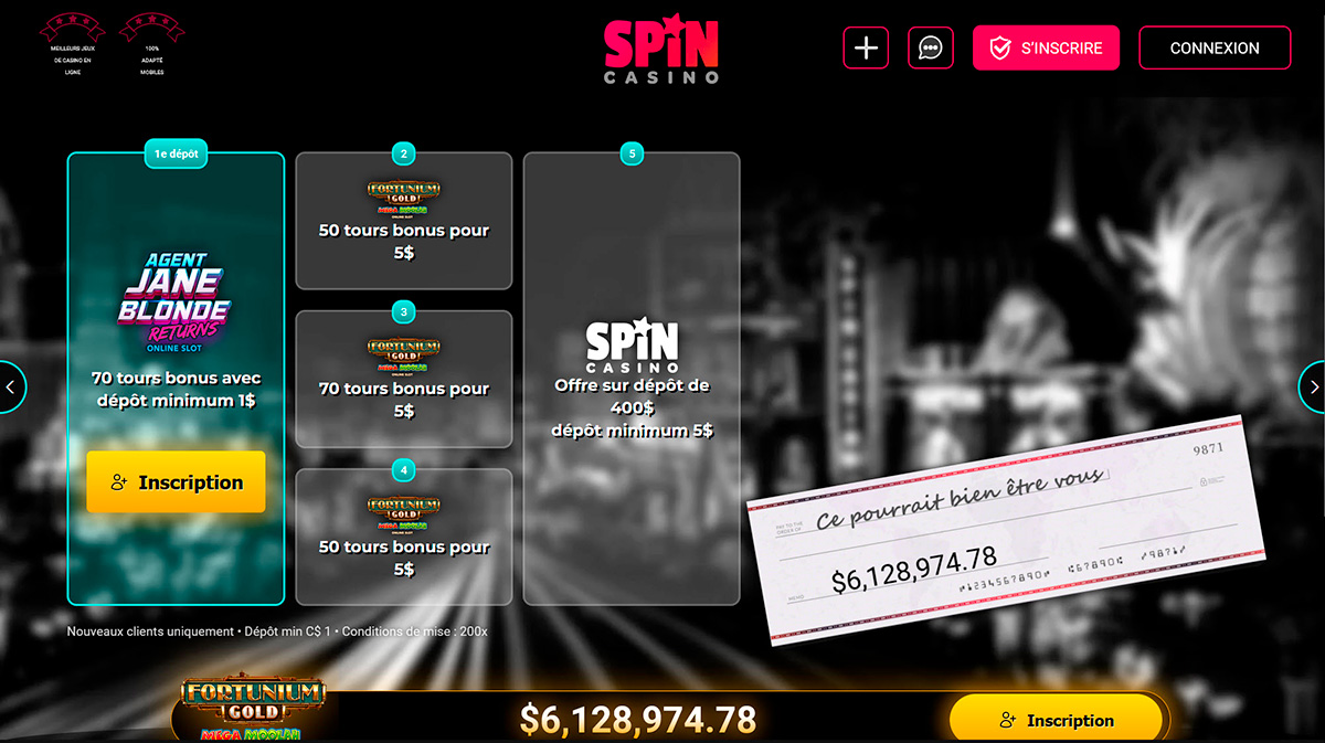 spincasino bonus 1 