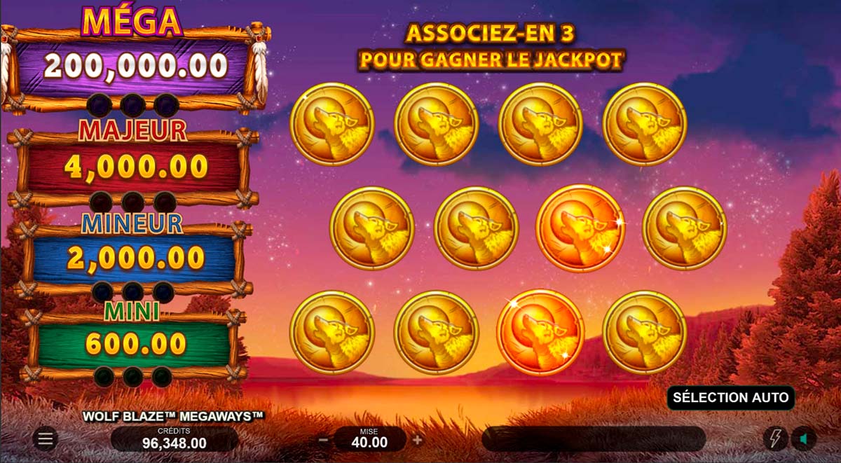 wolf blaze megaways machine declenchement du jeu de jackpot
