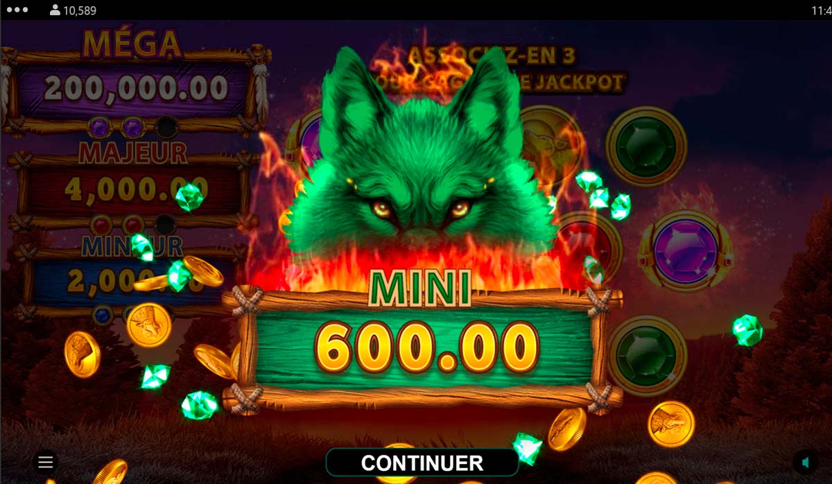 Wolf Blaze Megaways mini jackpot gain