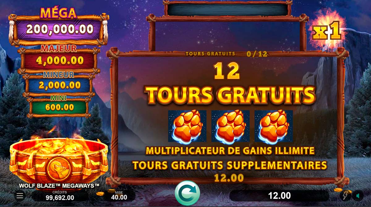 Wolf Blaze Megaways tours gratuits