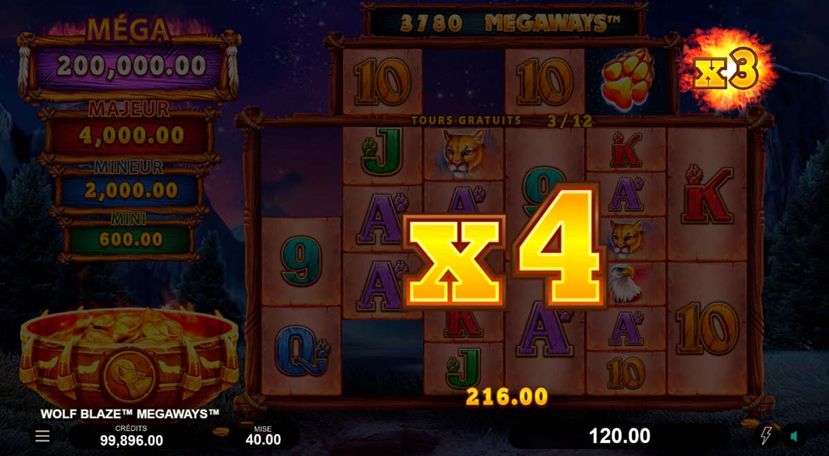Wolf Blaze Megaways multiplicateur